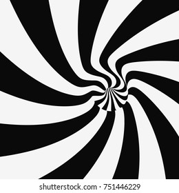 Black and White Abstract Striped Background. Optical Art. 3d Vector Illustration.
