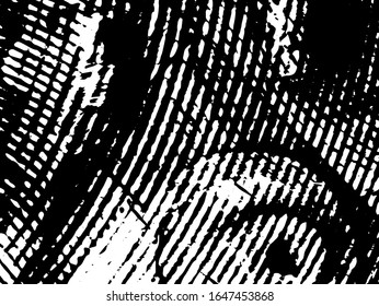 Black and white abstract surrealism background. Monochrome dark texture. Chaotic spots of black paint on white. Urban style pattern of ink splattered blots. The pattern of the worn surface