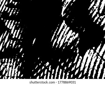 Black and white abstract surrealism background. Monochrome dark texture. Chaotic spots of black paint on white. Urban style pattern of ink splattered blots. The pattern of the worn surface