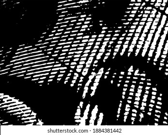 Black and white abstract surrealism background. Monochrome dark texture. Chaotic spots of black paint on white. Urban style pattern of ink splattered blots. The pattern of the worn surface