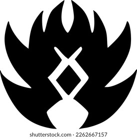 negro y blanco de forma de símbolo abstracto
