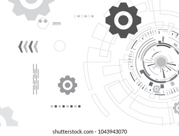 Black and White Abstract technology background, Communication concept innovation background, Vector Illustration