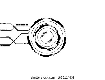 Fondo de tecnología abstracta en blanco y negro. Innovación digital futurista. Proceso de flujo de datos.