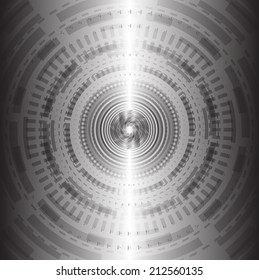 Black and white Abstract technology circle background