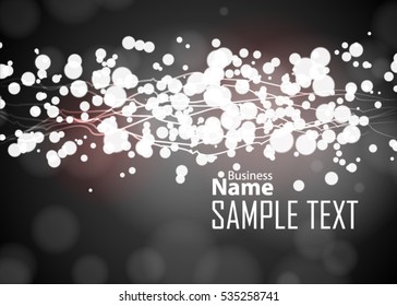 Black and white abstract template for card or banner. Metal Background with waves and reflections. Business background. Illustration of abstract background with a metallic element