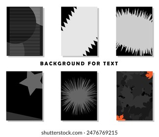Fondos de texto Abstractas en blanco y negro - Conjunto de 6 Diseños únicos