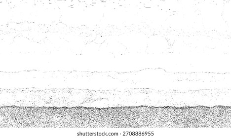 Textura abstracta en blanco y negro con un patrón denso granulado en la parte inferior y puntos dispersos por encima.