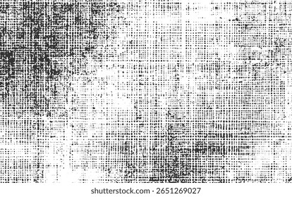 A black and white abstract texture featuring a dense pattern of dots and irregular shapes.