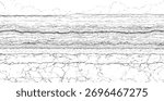 Black and white abstract texture with layered wavy lines and cracked ground effect.