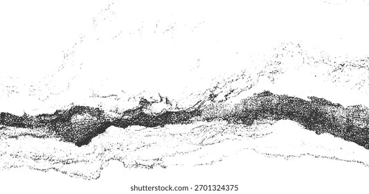 Textura abstracta en blanco y negro con Formas orgánicas ásperas y detalles granulares.
