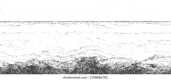 Textura abstracta en blanco y negro con líneas Horizontales ásperas y una sección inferior granulada.