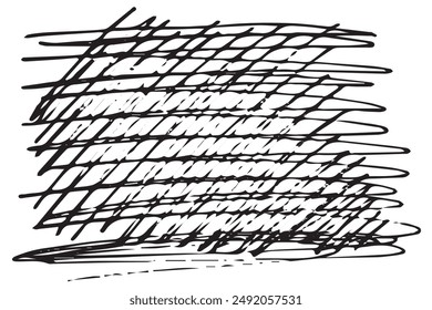 Black and white abstract textured hand drawn background. Vector.