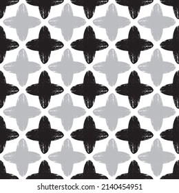 Black and white abstract textured pattern vector