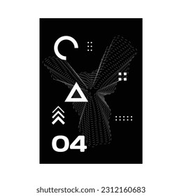 Black and white abstract trance poster concept