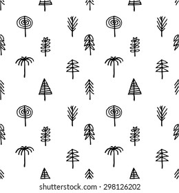 Black White Abstract Trees Pattern Stock Vector (Royalty Free ...