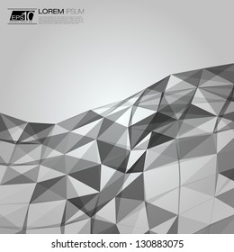 Black and White Abstract Triangles Vector Background | EPS10 Business Layout