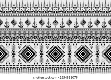 Black and white abstract tribal ethnic pattern. Native geometric Aztec seamless. Tribal seamless pattern. Traditional cloth decoration art print design for fabric, textile, wallpaper, wrapping, sarong