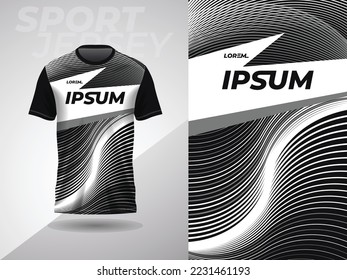 black white abstract tshirt sports jersey design for football soccer racing gaming motocross cycling running