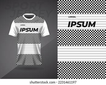 diseño de camiseta de color blanco negro abstracto deportivo jersey para futbolín de fútbol de carreras de motocross