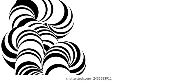 Black and white abstract tube background. Striped twisted cord concept wallpaper. Liquid line pipe shape for banner, poster, flyer, booklet, brochure or leaflet. Vector fluid flow backdrop overlay