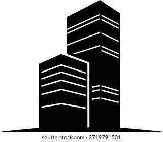Resumen en blanco y negro de dos rascacielos modernos que construyen arquitectura
