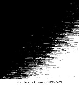 Black and White Abstract Uneven Background Texture. Vector Shabby Illustration with Lines, Noise and Strokes.