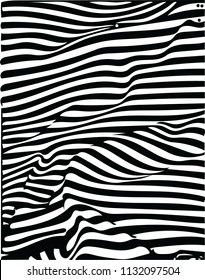 Black and white abstract vector background with optical illusion. Can be used for poster, cover, booklet and much more