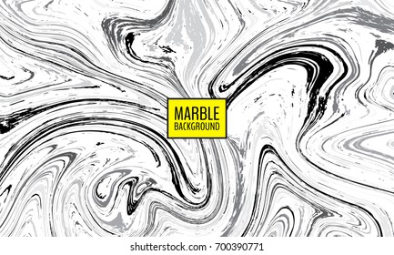 Black and white abstract vector background with curved colorful lines and swirls. Marble texture background.