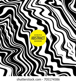 Black and white abstract vector background with curved colorful lines and swirls. Marble texture background.