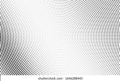 Black and white abstract vector halftone. Rough half tone shade texture. Retro effect overlay. Diagonal dotted gradient. Dot pattern on transparent backdrop. Industrial halftone perforated texture