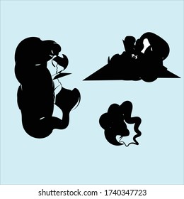 black and white Abstract vector image