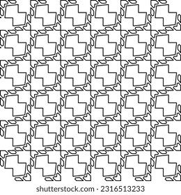 Black and white abstract vector image. Stylish texture with figures from lines for web page, textures, card, poster, fabric, textile. Monochrome graphic repeating design. Monochrome pattern.