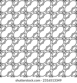 Black and white abstract vector image. Stylish texture with figures from lines for web page, textures, card, poster, fabric, textile. Monochrome graphic repeating design. Monochrome pattern.
