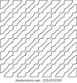 Imagen vectorial abstracta en blanco y negro. Textura elegante con figuras de líneas para página web, texturas, tarjeta, afiche, tela, textil. Diseño repetitivo gráfico monocromo. Patrón monocromo.