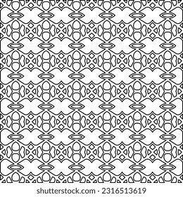 Black and white abstract vector image. Stylish texture with figures from lines for web page, textures, card, poster, fabric, textile. Monochrome graphic repeating design. Monochrome pattern.