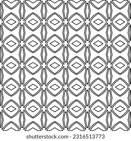 Imagen vectorial abstracta en blanco y negro. Textura elegante con figuras de líneas para página web, texturas, tarjeta, afiche, tela, textil. Diseño repetitivo gráfico monocromo. Patrón monocromo.