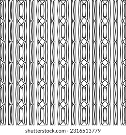 Imagen vectorial abstracta en blanco y negro. Textura elegante con figuras de líneas para página web, texturas, tarjeta, afiche, tela, textil. Diseño repetitivo gráfico monocromo. Patrón monocromo.
