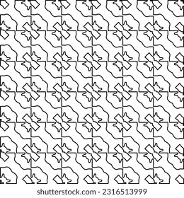 Imagen vectorial abstracta en blanco y negro. Textura elegante con figuras de líneas para página web, texturas, tarjeta, afiche, tela, textil. Diseño repetitivo gráfico monocromo. Patrón monocromo.