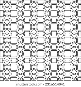 Black and white abstract vector image. Stylish texture with figures from lines for web page, textures, card, poster, fabric, textile. Monochrome graphic repeating design. Monochrome pattern.