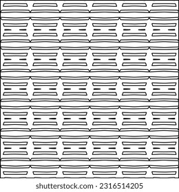Black and white abstract vector image. Stylish texture with figures from lines for web page, textures, card, poster, fabric, textile. Monochrome graphic repeating design. Monochrome pattern.