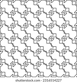 Imagen vectorial abstracta en blanco y negro. Textura elegante con figuras de líneas para página web, texturas, tarjeta, afiche, tela, textil. Diseño repetitivo gráfico monocromo. Patrón monocromo.