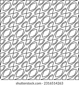 Black and white abstract vector image. Stylish texture with figures from lines for web page, textures, card, poster, fabric, textile. Monochrome graphic repeating design. Monochrome pattern.