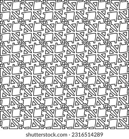 Black and white abstract vector image. Stylish texture with figures from lines for web page, textures, card, poster, fabric, textile. Monochrome graphic repeating design. Monochrome pattern.