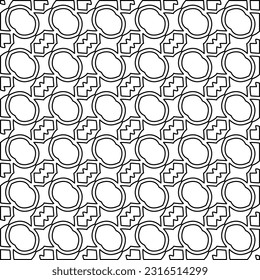 Black and white abstract vector image. Stylish texture with figures from lines for web page, textures, card, poster, fabric, textile. Monochrome graphic repeating design. Monochrome pattern.