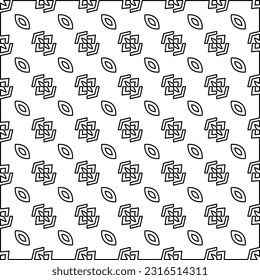 Black and white abstract vector image. Stylish texture with figures from lines for web page, textures, card, poster, fabric, textile. Monochrome graphic repeating design. Monochrome pattern.