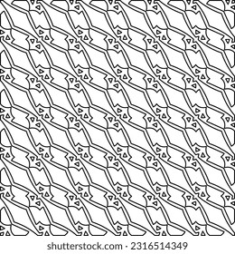 Abstraktes, schwarz-weißes Vektorbild. Stilvolle Textur mit Figuren von Linien für Web-Seite, Texturen, Karte, Poster, Stoff, Textilien. Monochrome grafische Wiederholungsdesign. Monochrome Muster.