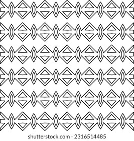Black and white abstract vector image. Stylish texture with figures from lines for web page, textures, card, poster, fabric, textile. Monochrome graphic repeating design. Monochrome pattern.
