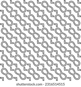 Imagen vectorial abstracta en blanco y negro. Textura elegante con figuras de líneas para página web, texturas, tarjeta, afiche, tela, textil. Diseño repetitivo gráfico monocromo. Patrón monocromo.
