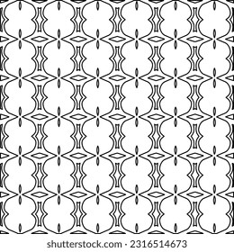 Black and white abstract vector image. Stylish texture with figures from lines for web page, textures, card, poster, fabric, textile. Monochrome graphic repeating design. Monochrome pattern.