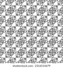 Black and white abstract vector image. Stylish texture with figures from lines for web page, textures, card, poster, fabric, textile. Monochrome graphic repeating design. Monochrome pattern.